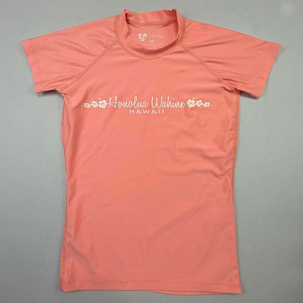 Honolua Wahine Hawaii Short Sleeve Rash Guard Swim Shirt Size M